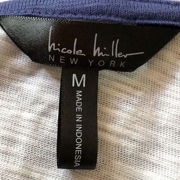 Nicole Miller New York NEW Blue White Color block Jersey Knit Dress - Picture 11 of 12